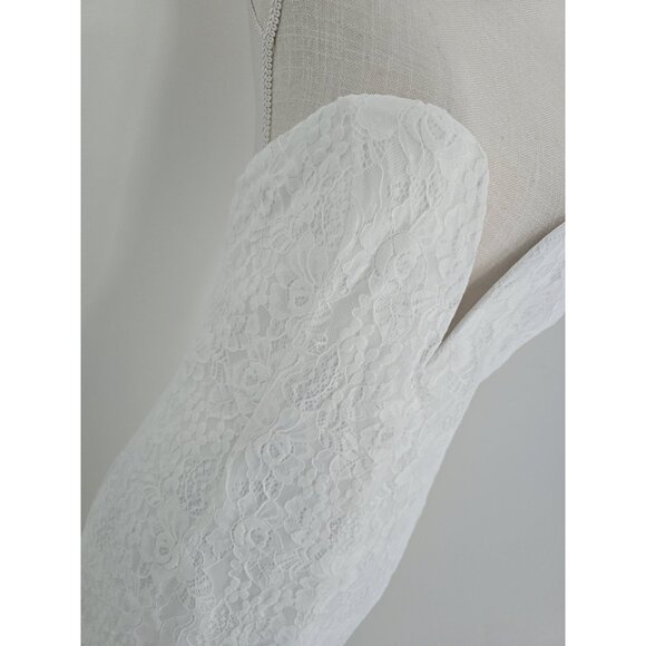 Lulus Wedding Bridal Gorgeous Love White Lace Strapless Mermaid Maxi Dress XL - Picture 6 of 9